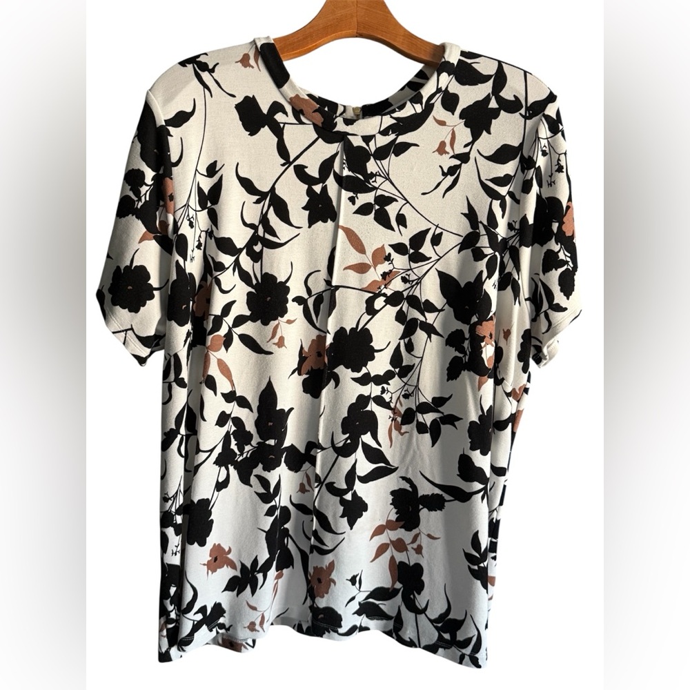 Liz Claiborne Black and Brown Floral Blouse